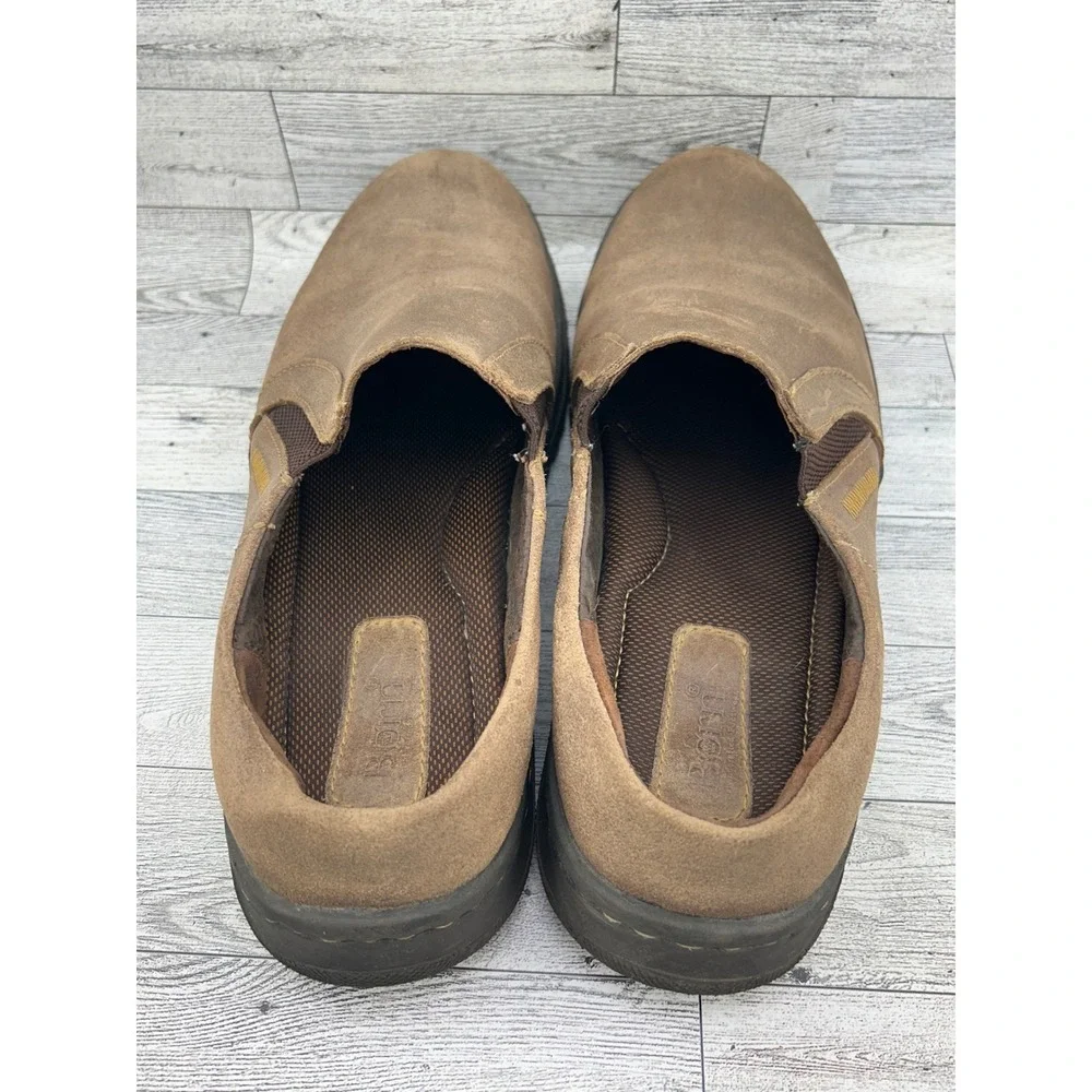Born MH15 Men Brown Leather Slip On Loafers Round Toe Casual Shoes Size 12